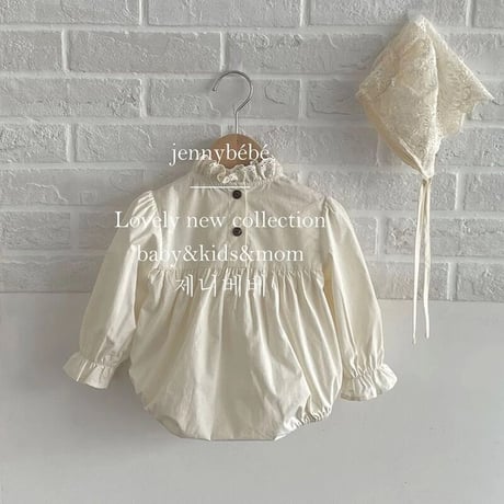即納◆jennybebe 姉妹お揃いアイレットフラワーロンパースorワンピース(2520)
