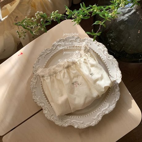 jennybebe vintage little flower刺繍ロンパースorセットアップ(4035)
