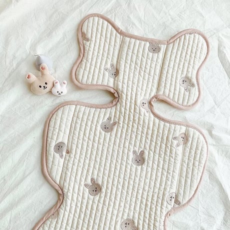5color カラーライン刺繍ベビーカーシート(053)
