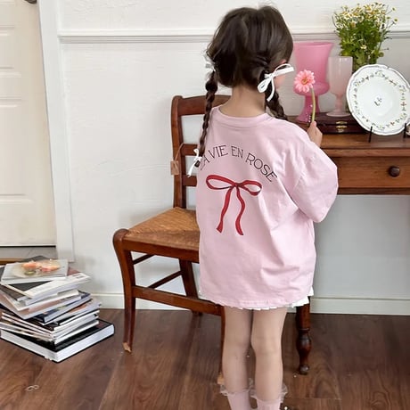 kids 4color リボンオーバーtシャツ(4132)
