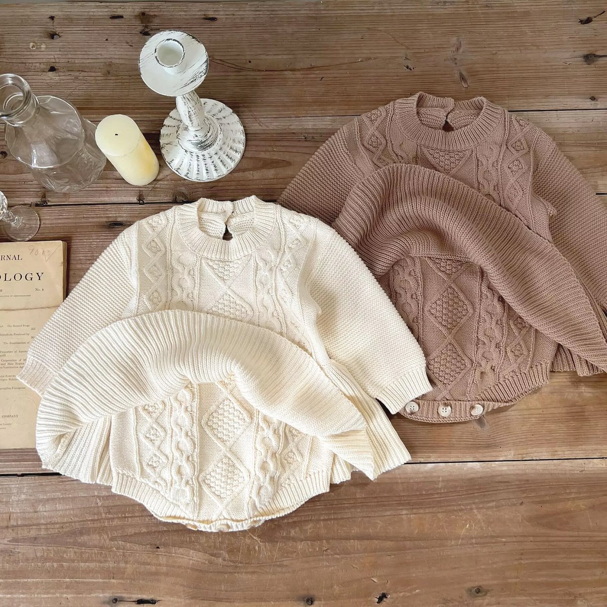 2color ケーブルニットスカートロンパース(2325) | こどもふく moco kids