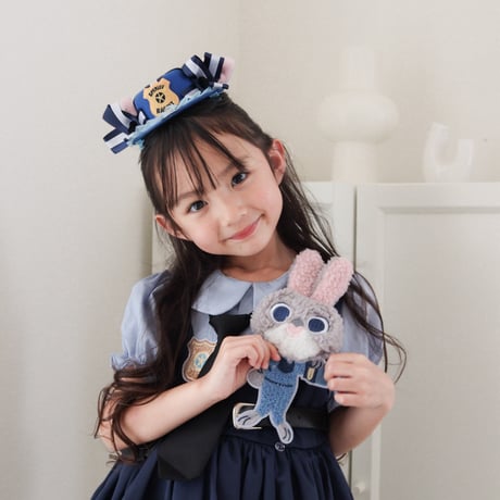 kids  半袖/長袖ネイビーラビットなりきりワンピース(2155)