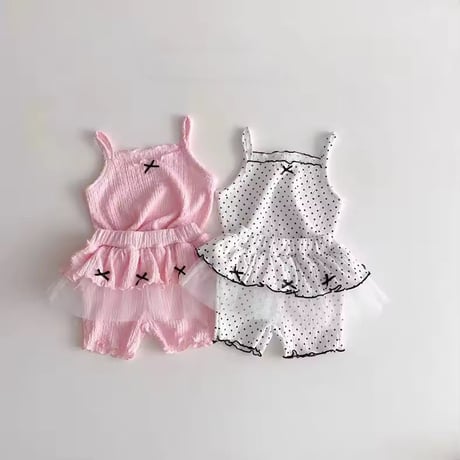 2color キャミソールチュールパンツセットアップ(2295)