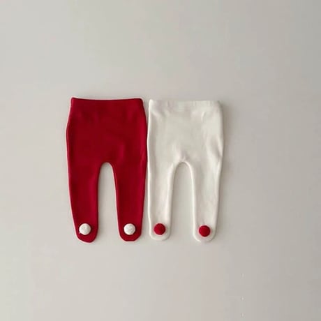Xmas red/green サンタ帽子付き裏起毛ロンパースorタイツ(3342)