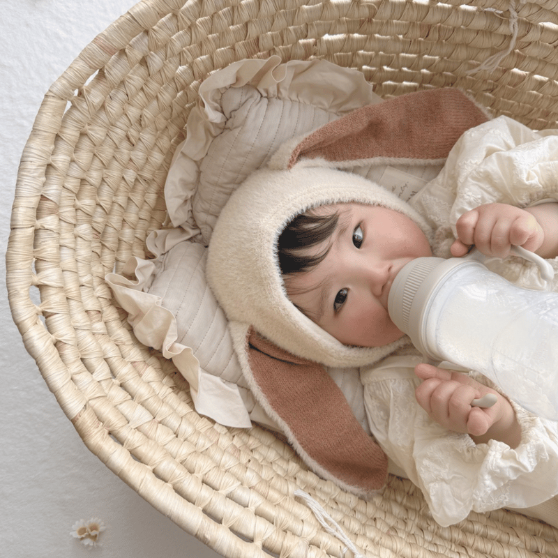 即納あり◇うさ耳ふんわりロング耳ボンネット(219) | こどもふく🧸mocokids