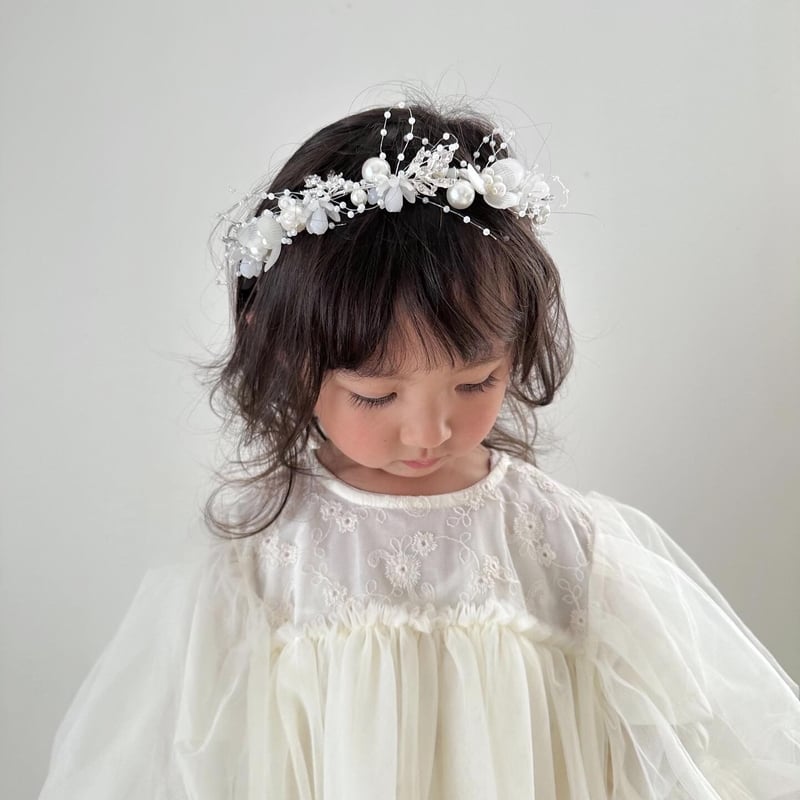 人気ブランドバ40代 パールフラワージュエリーカチューシャ(096) | こどもふく moco kids 服、靴