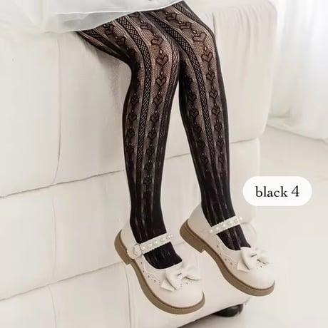 white×black レースタイツ(941)