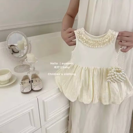 バックシャンリボンバルーンワンピース(2189)
