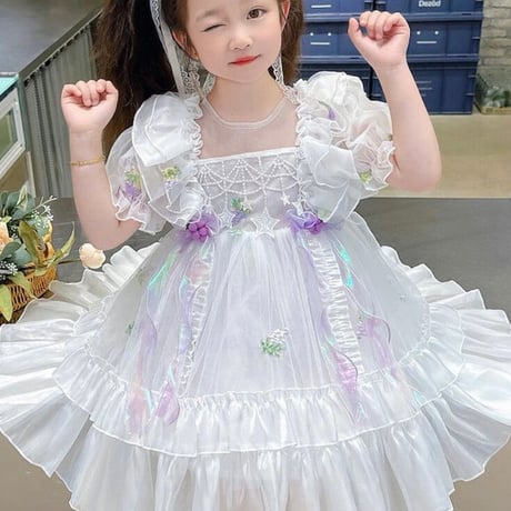 kids purple/ whiteアイドルグレープドレス(645)