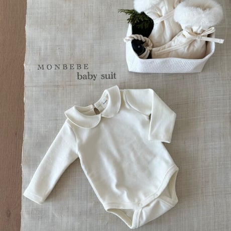 即納【monbebe】Basic  collar rompers (mo44)