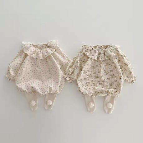 BIG or small frill collarロンパース(829)