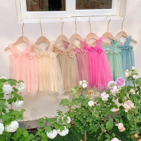 7color Roseワントーンキャミチュールドレス(564)