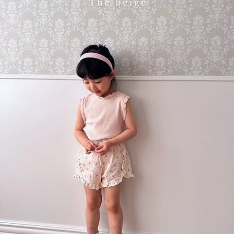 即納【The Beige】ribbed sleeveless T(2762)