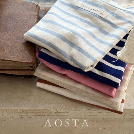 即納【Aosta】signature border T-shirt(2999)