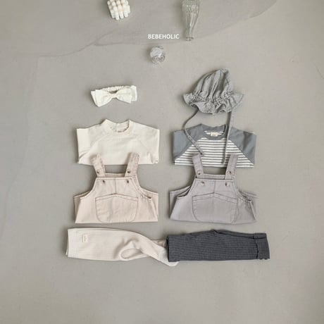 即納【bebeholic】Chino Suspender  salopette (be34)
