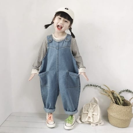 2color ゆるっとシルエットデニムサロペット(3081)