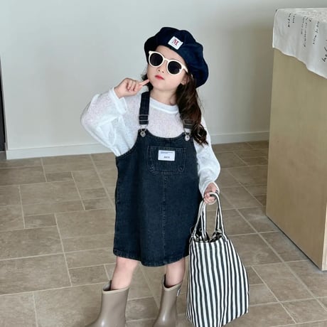 kids dark denimジャンパースカート(4007)