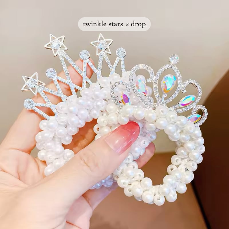 キラキラティアラパールヘアゴム(1161) | こどもふく moco kids