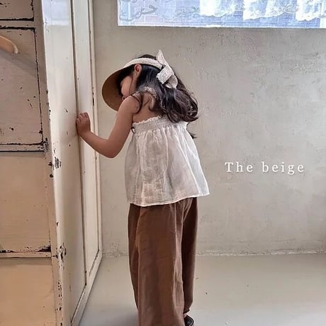 即納【The Beige】smoke sleeveless blouse(2763)