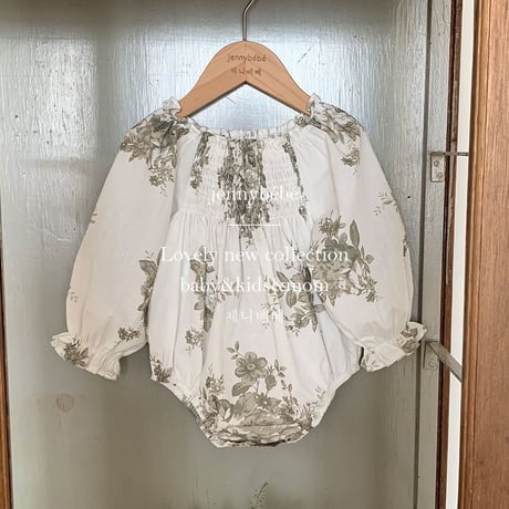jennybebe 姉妹お揃いlarge dark tone flowerロンパースorワンピース(3221)