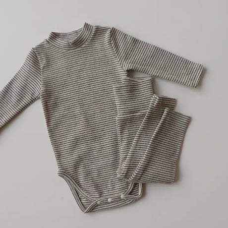 即納あり◆ボーダーコットンロンパース&レギンスset(1773)