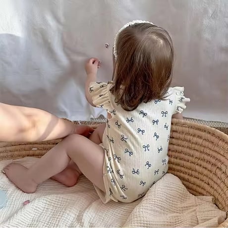 baby girl ショルダーフリルロンパース(2200)