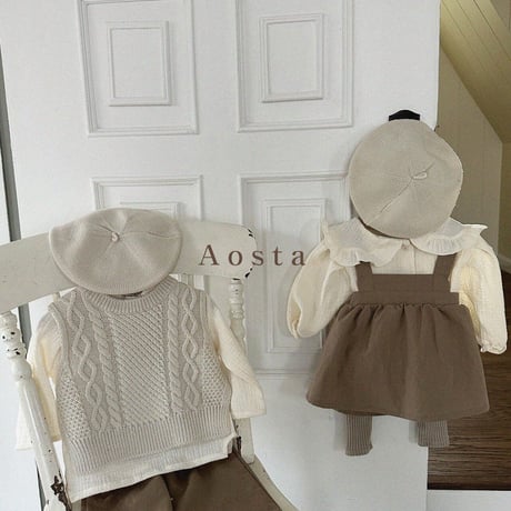 即納【Aosta】knit vest (a18）