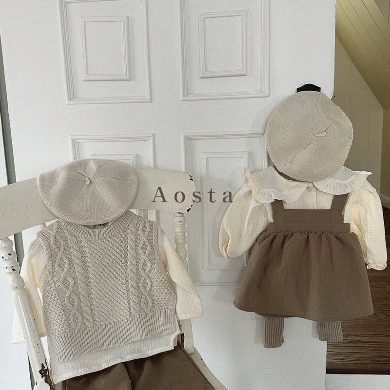 即納【Aosta】knit vest (a18） | こどもふく moco kids