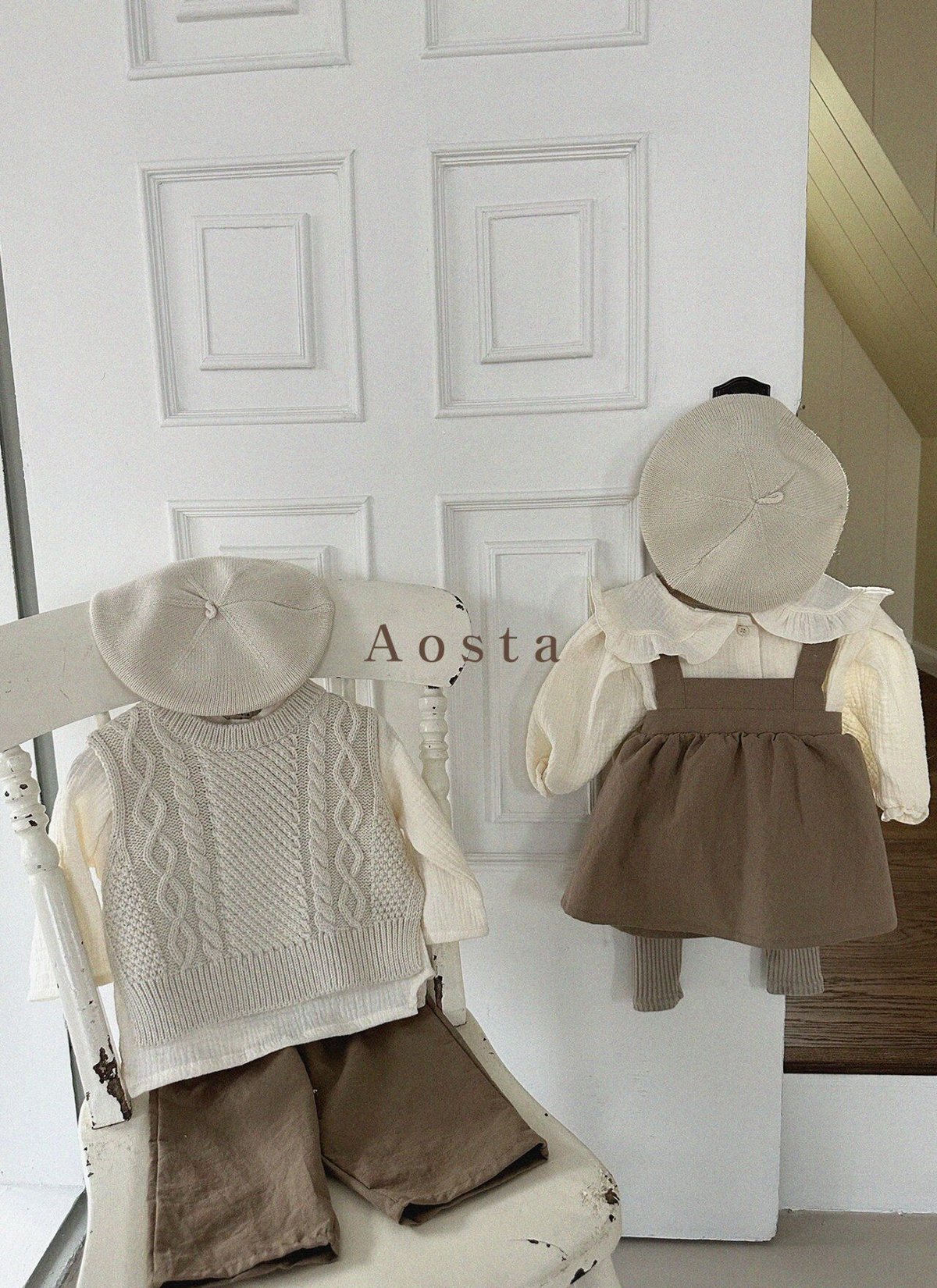 即納【Aosta】knit vest (a18） | こどもふく moco kids