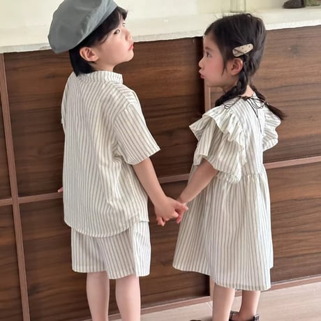 boy&girl ストライプサマーセットアップorワンピース(1313)