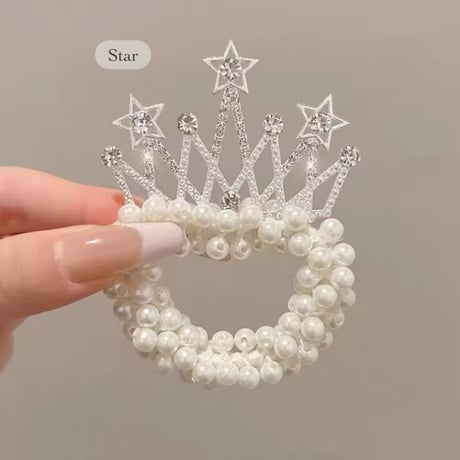 キラキラティアラパールヘアゴム(1161)
