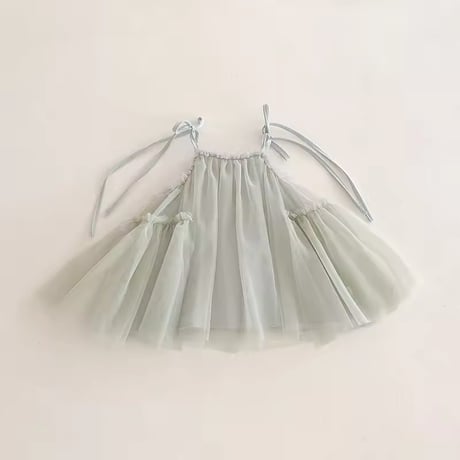 beige pink / light green サイドギャザーキャミワンピース(924)