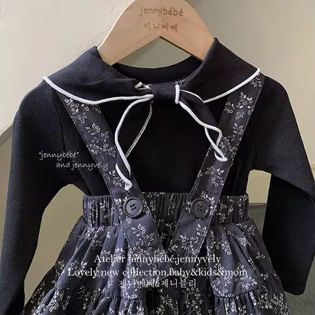 jennybebe 3color リボンデザインバイカラートップス(735)