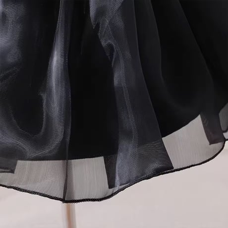 BLACKフラワーデコレーションオフショルドレス(1675)