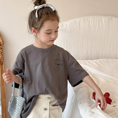 kids 4color リボンオーバーtシャツ(4132)
