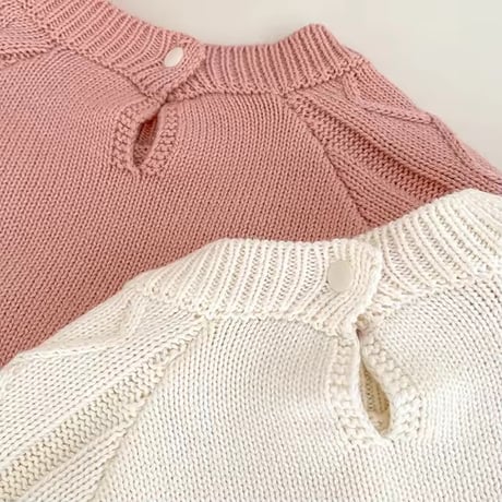 pink/white フラワーニットスウィートロンパース(1711)