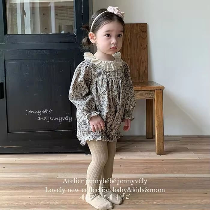 有松絞りワンピース　ムームー　藍染　赤と黄色花　親子コーデ fit=scale-down,w=1200