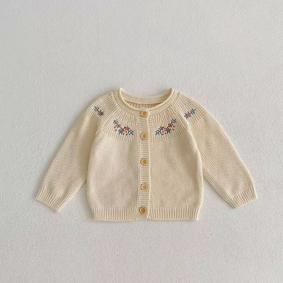 ペンタスフラワー刺繍ニットカーディガン(2344) | こどもふく ペンタスフラワー刺繍ニットカーディガン(2344) | こどもふく