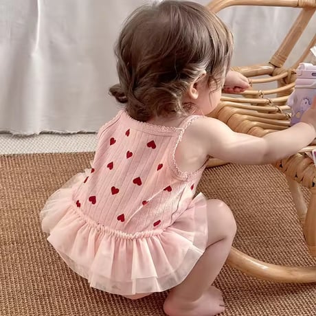 BabyGirl チュール付きキャミロンパース(1358)