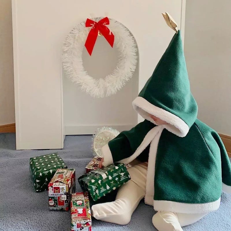 サンタ×トナカイ×ツリーXmasポンチョ(2425) | こどもふく moco kids