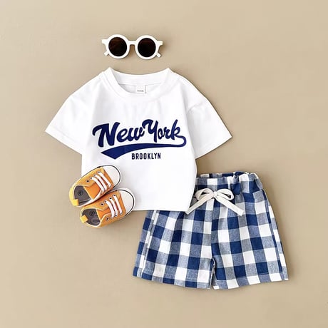 3color new yorkチェックパンツセットアップ(1292)