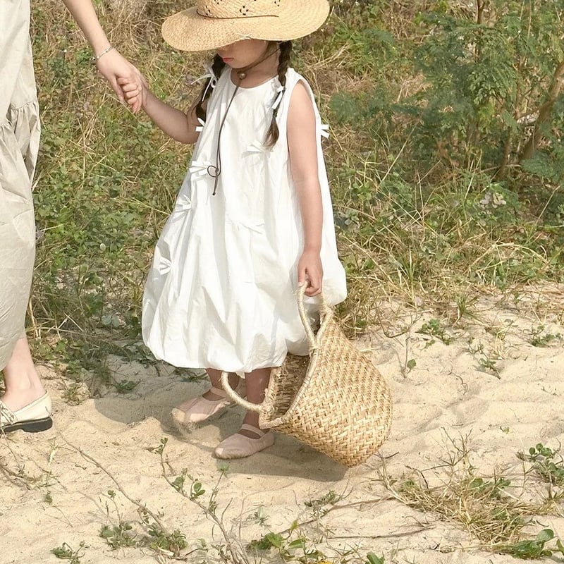 Reneルネ TISSUE社 シルク混 リボン ノースリーブバルーンワンピース 中古・古着通販】Rene (ルネ) シャガードワンピース