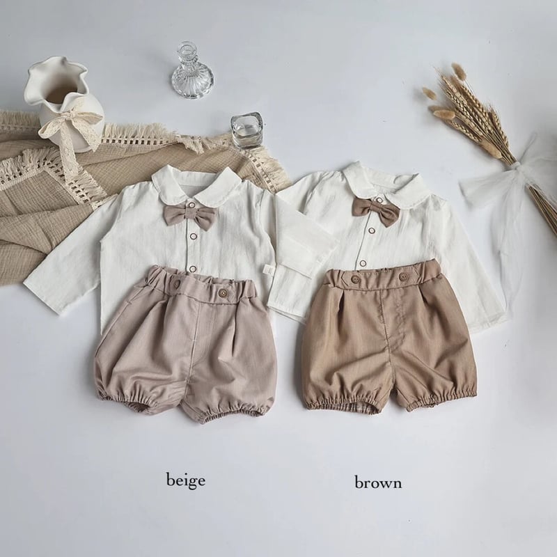 2color 淡色かぼちゃパンツフォーマルセットアップ(1570) | こどもふく