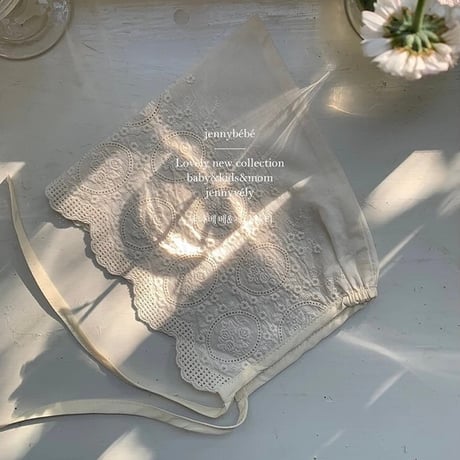 jennybebe cotton×meshレースボンネット(533)