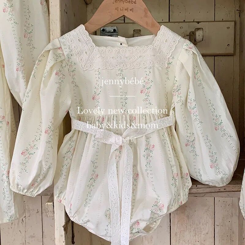 jennybebe ウエストレースリボンスクエアネックフラワー jennybebe ウエストレースリボンスクエアネックフラワー