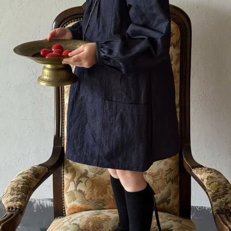 kids デニム地round collarワンピース(698)