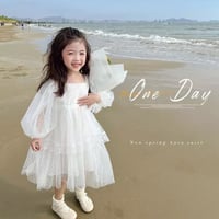 ドットミニヨンシースルーレースぽわん袖ドレス(195)