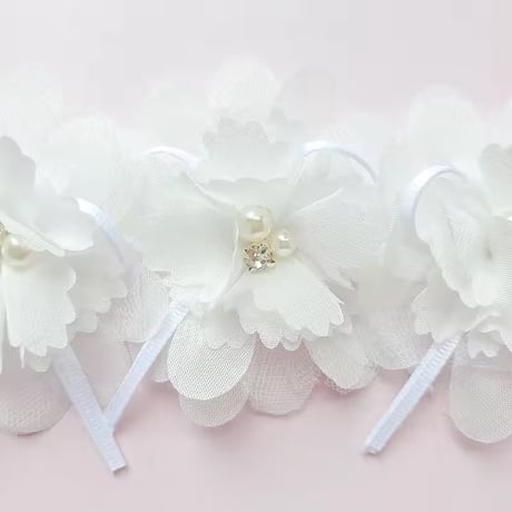 white/pink ベビーヘッドフラワーアクセサリー(1157)