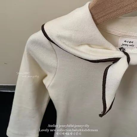 jennybebe 3color リボンデザインバイカラートップス(735)