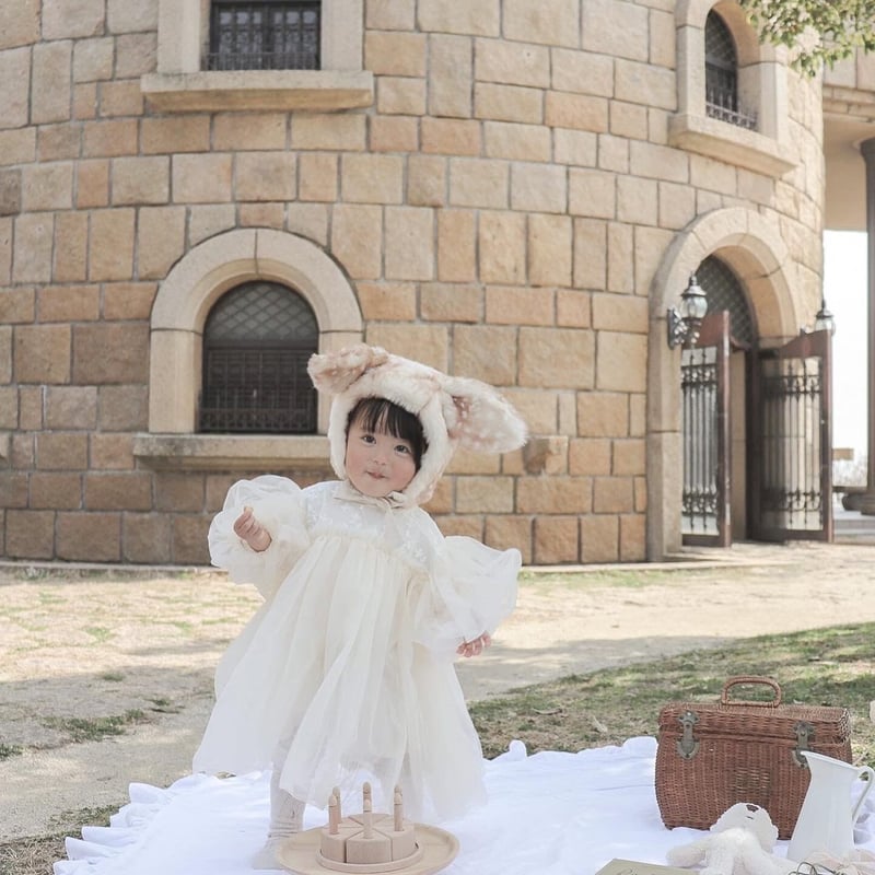 moco moco powan刺繍×チュールのドレス　もこもこぽわん moco moco powan